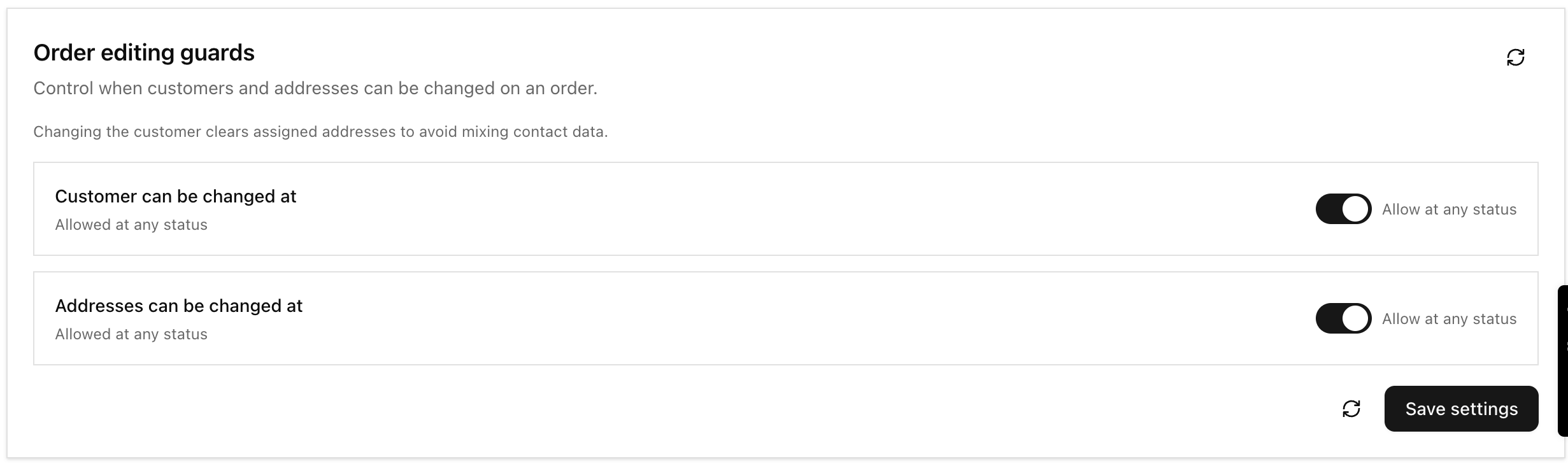 Order editing guards
